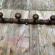 Wall Coat Rack 4 Hooks Wood 1950s Vintage #D749