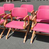 Series of vintage thermo folded armchairs