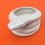 Planter / Decorative pot Snake shape White ceramic