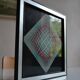 Victor vasarely impression offset annees 70 + cadre alu d'epoque
