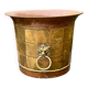 Large brass champagne bucket with baroque lion from the 19th century.