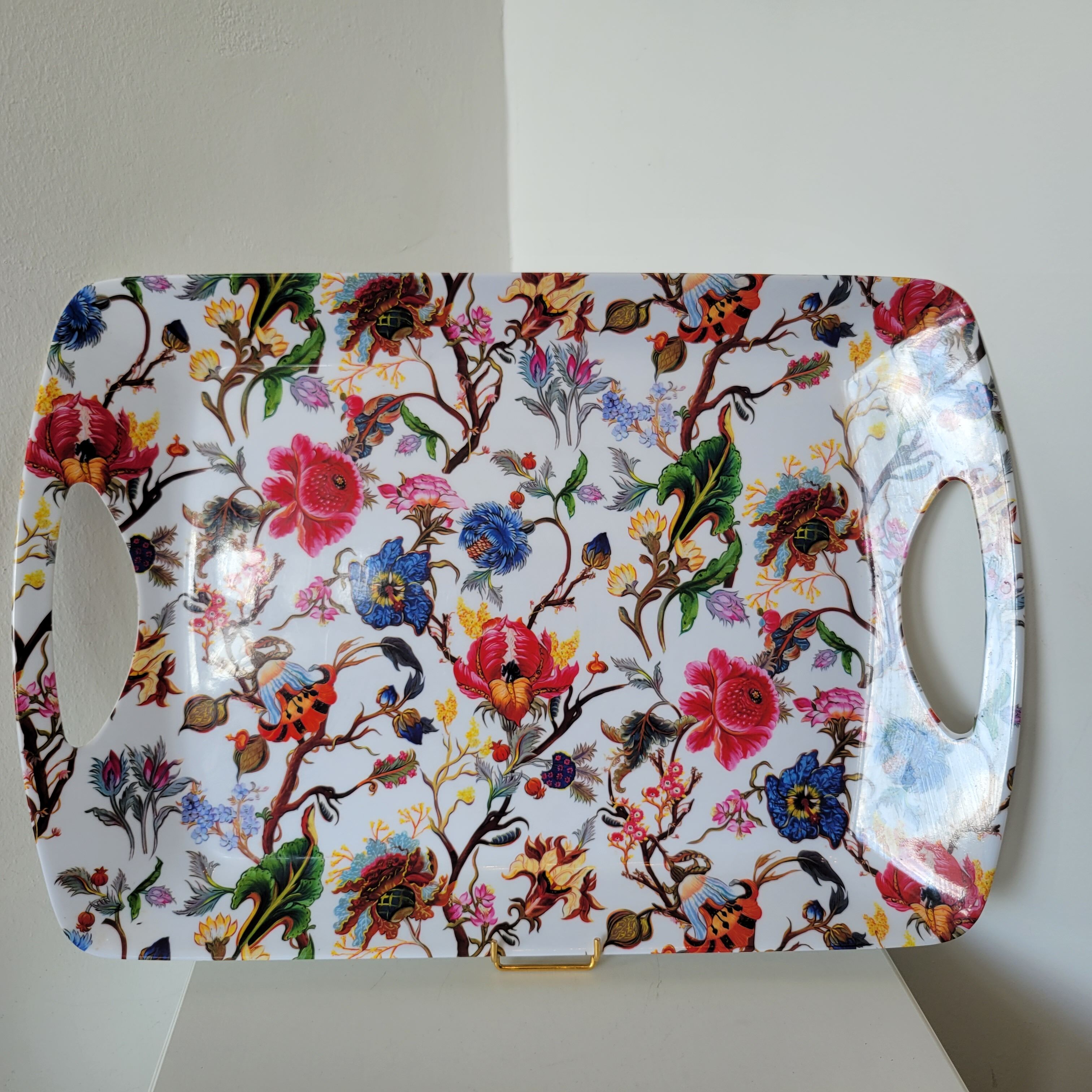 Large melamine serving tray The Leonardo Collection floral decoration