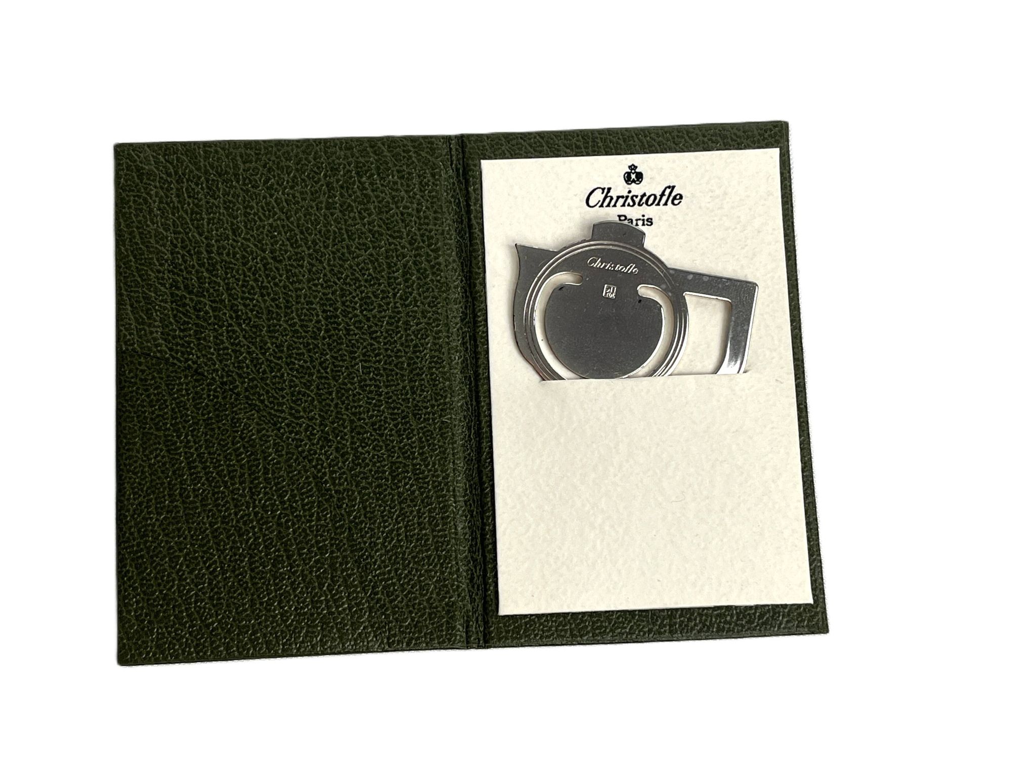 Christofle, silver-plated metal bookmark in the shape of a teapot from the 20th century.