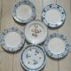 6 retro plates mismatched in earthenware