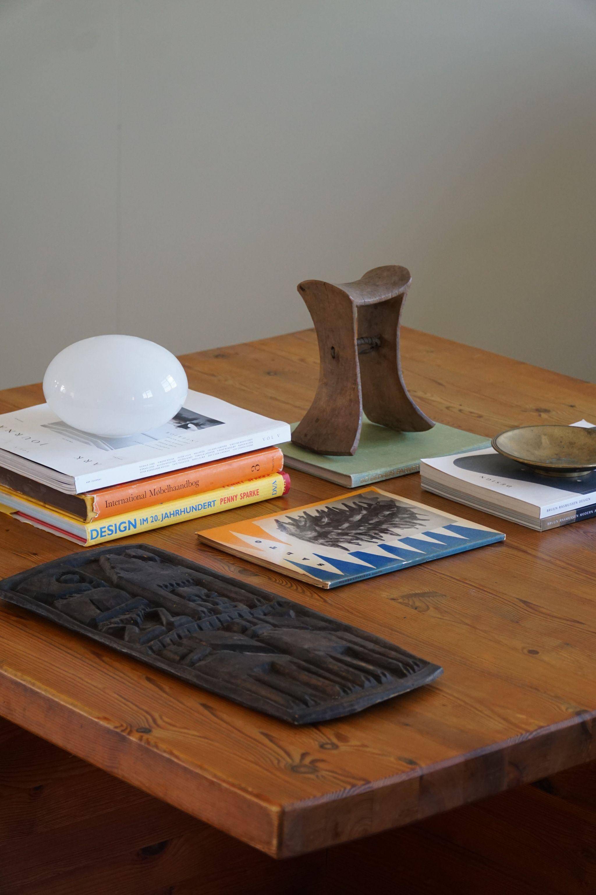 Modern Swedish coffee table in solid pine by Sven Larsson, brutalist, 1970s.
