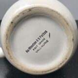 Former pitcher Vallauris ceramics white drawing vintage flowers