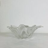 Vintage glass leaf salad bowl or fruit bowl