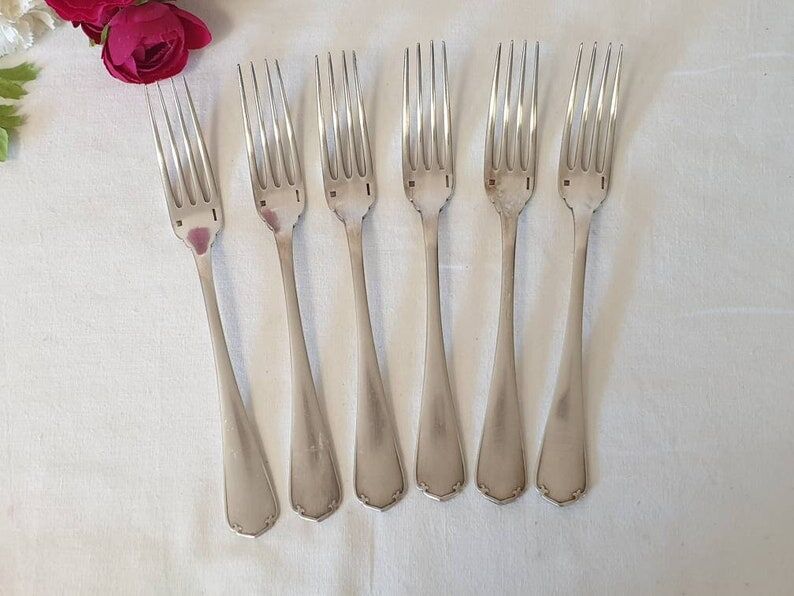 Large Antique Christofle Forks X6 in silver metal