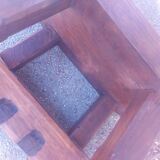 Brutalist wooden stool