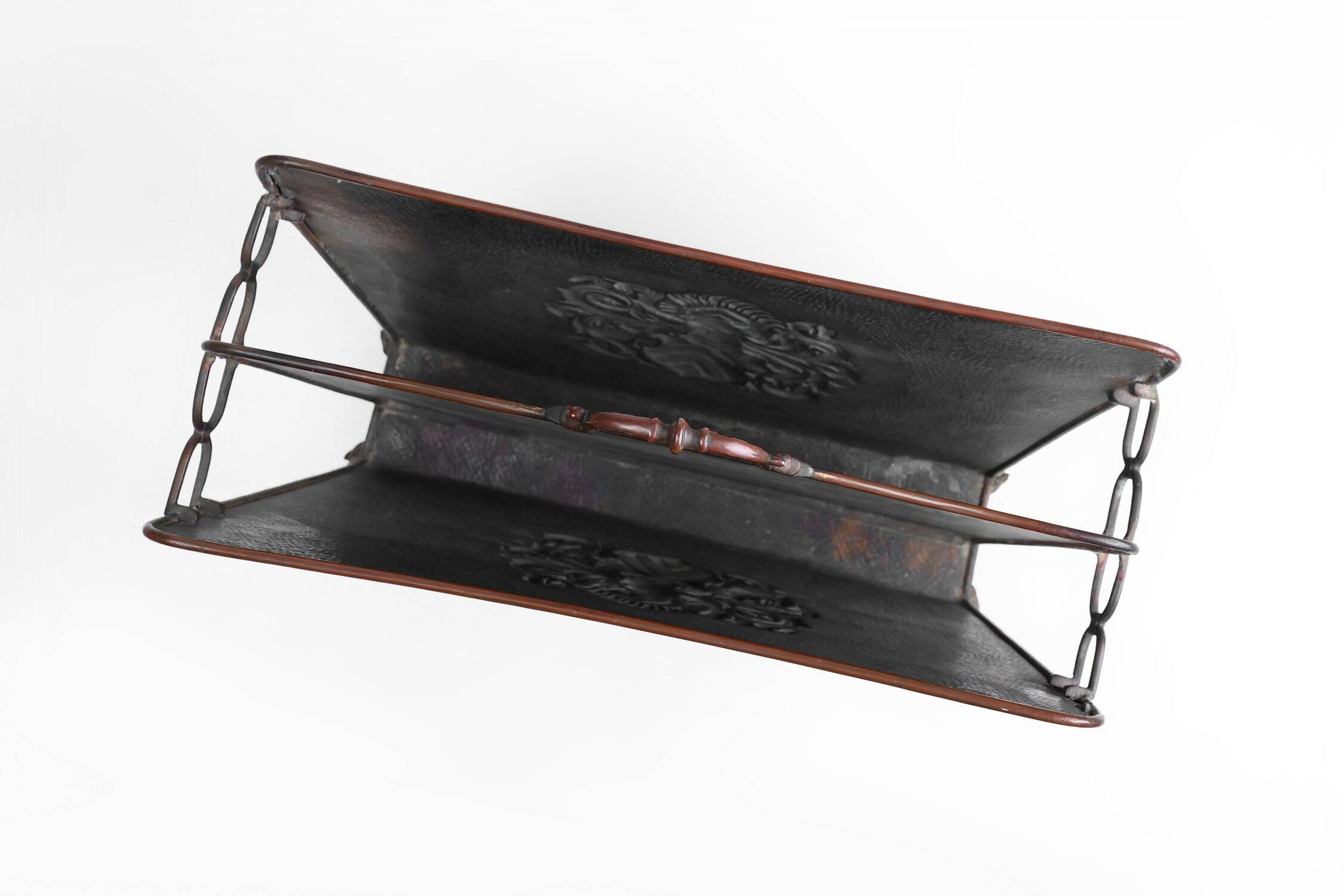 Mid-Century Magazine Rack in Hammered Copper, France, 1890s