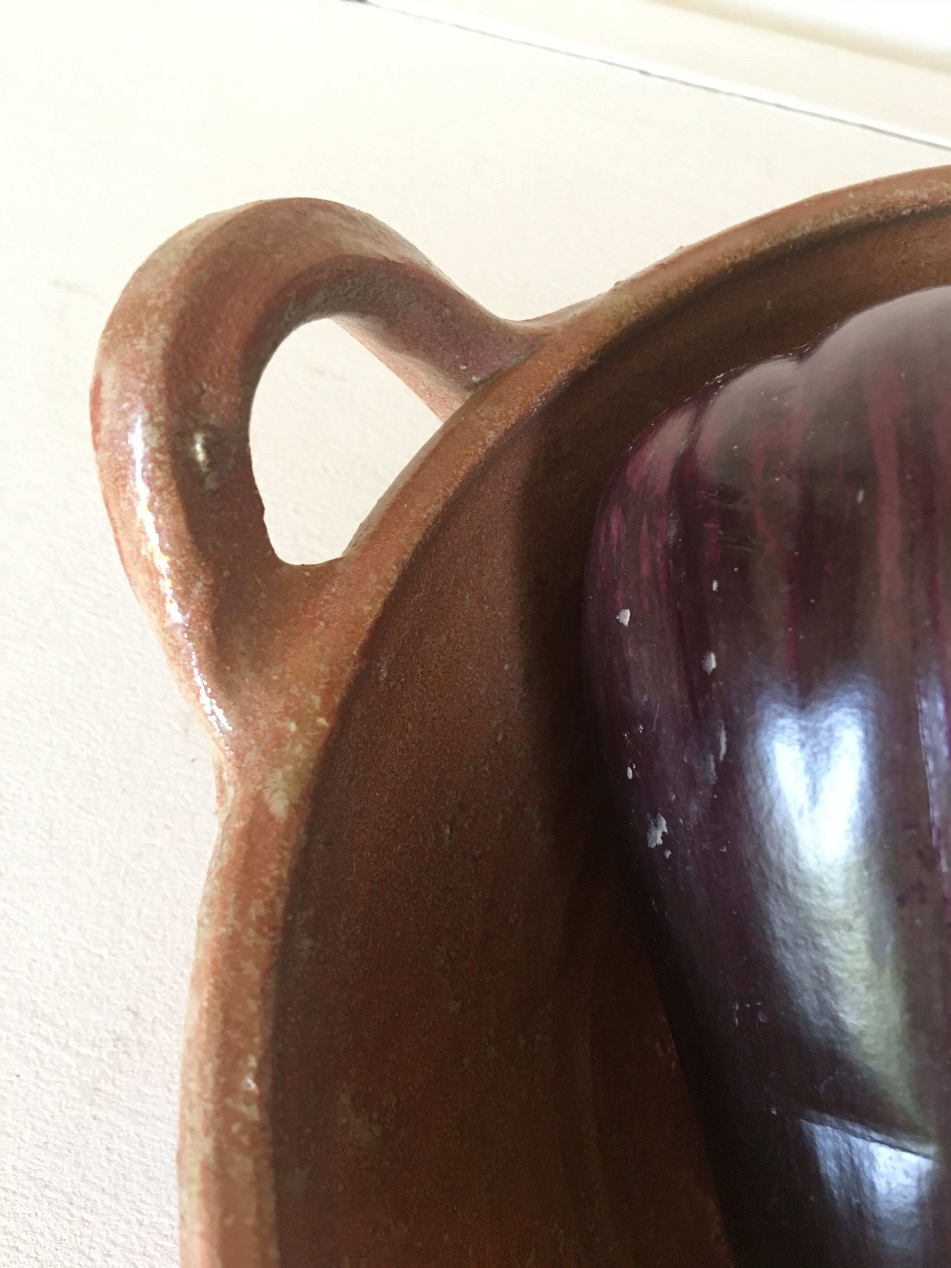 Jatte with Provencal handles in terracotta