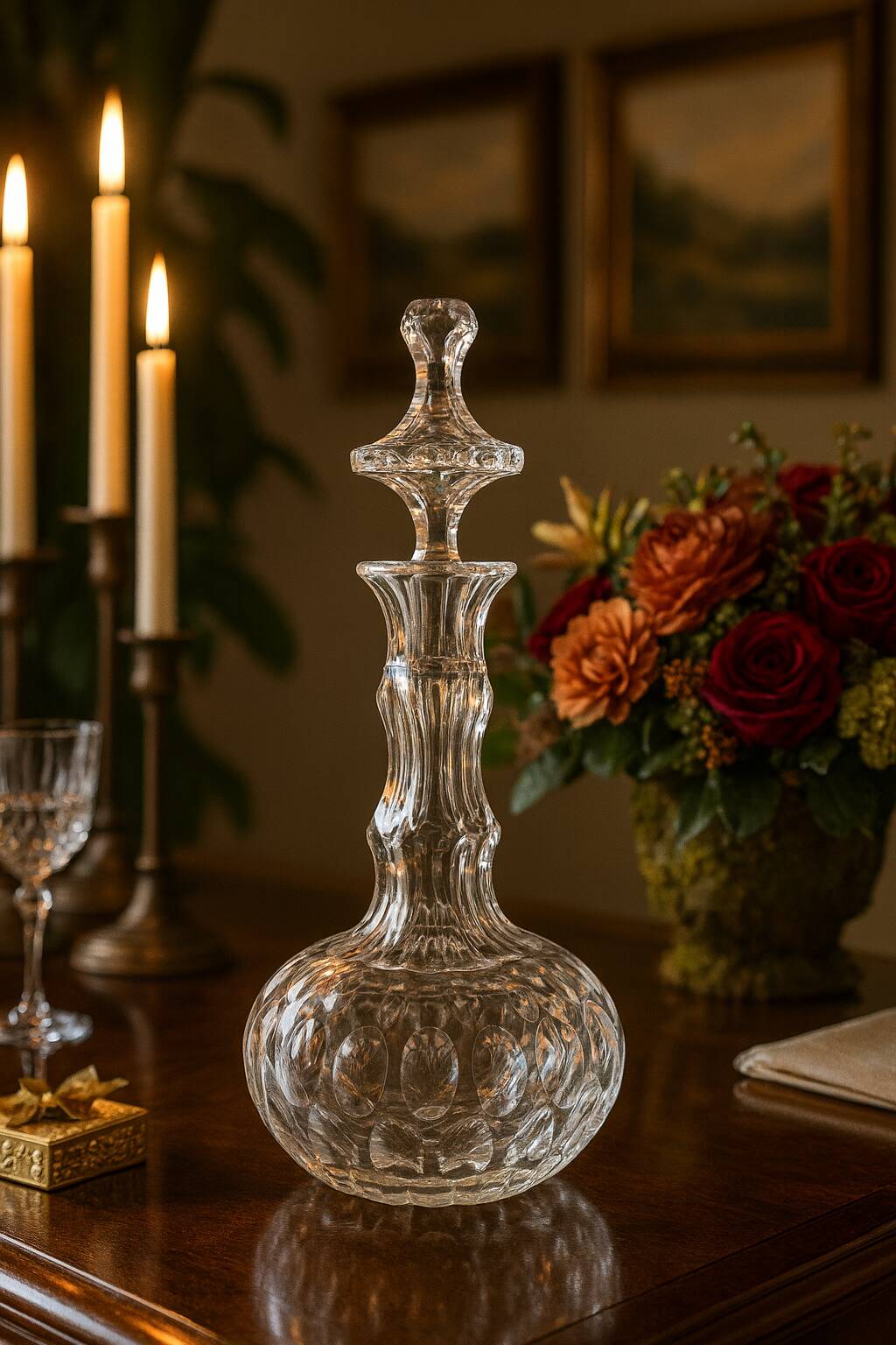 Cut crystal carafe – high-end piece, invoice from a prestigious brand.