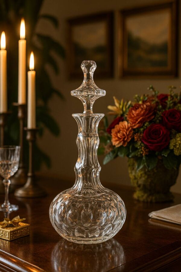 Carafe en cristal taillé – pièce haut de gamme, facture de grande maison