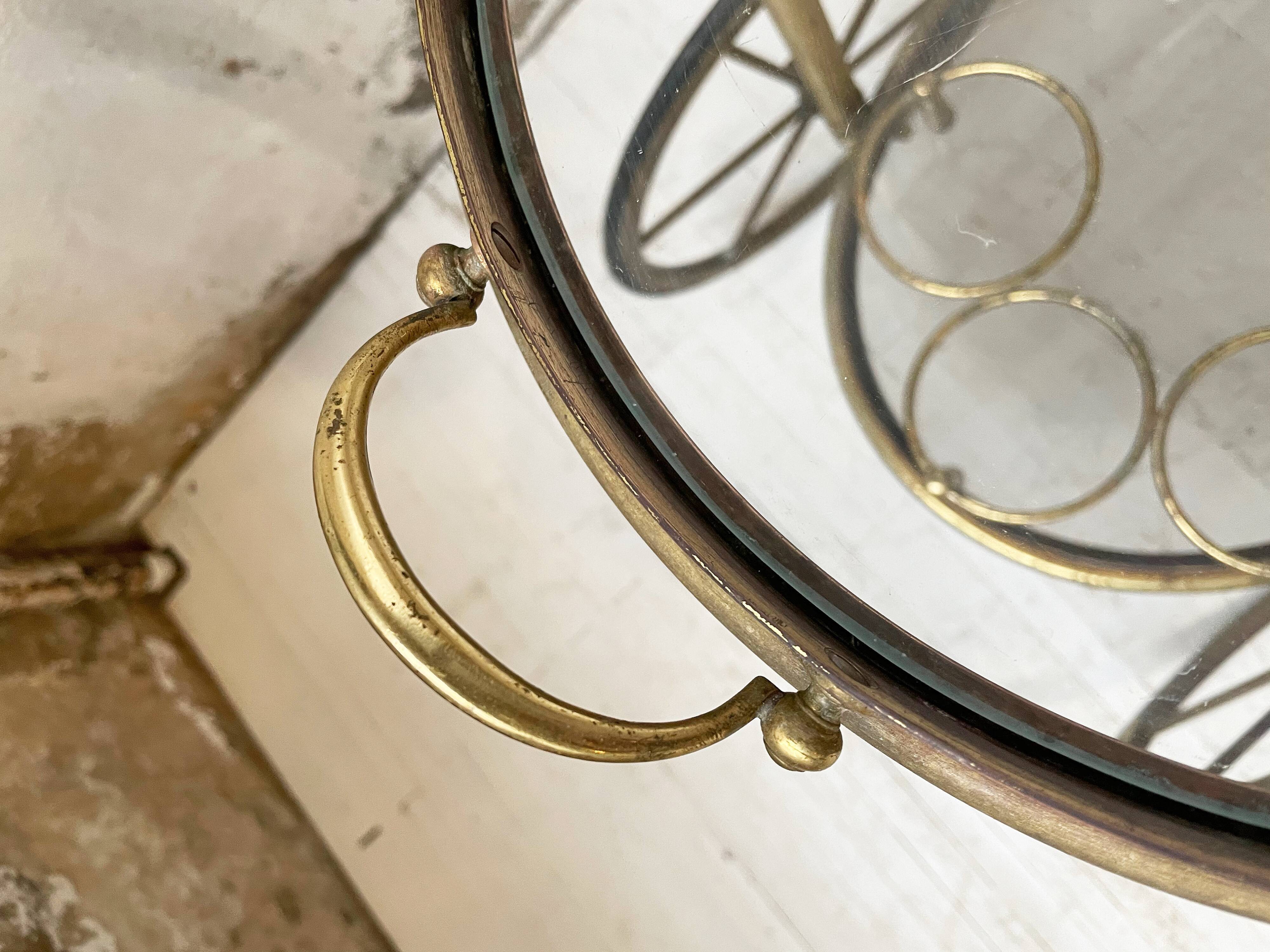 Cart serves brass bar