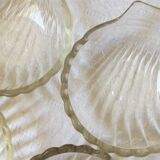 Set of 6 Pyrex glass bowls in the shape of a scallop shell