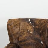 Fauteuil art déco en peau de vache