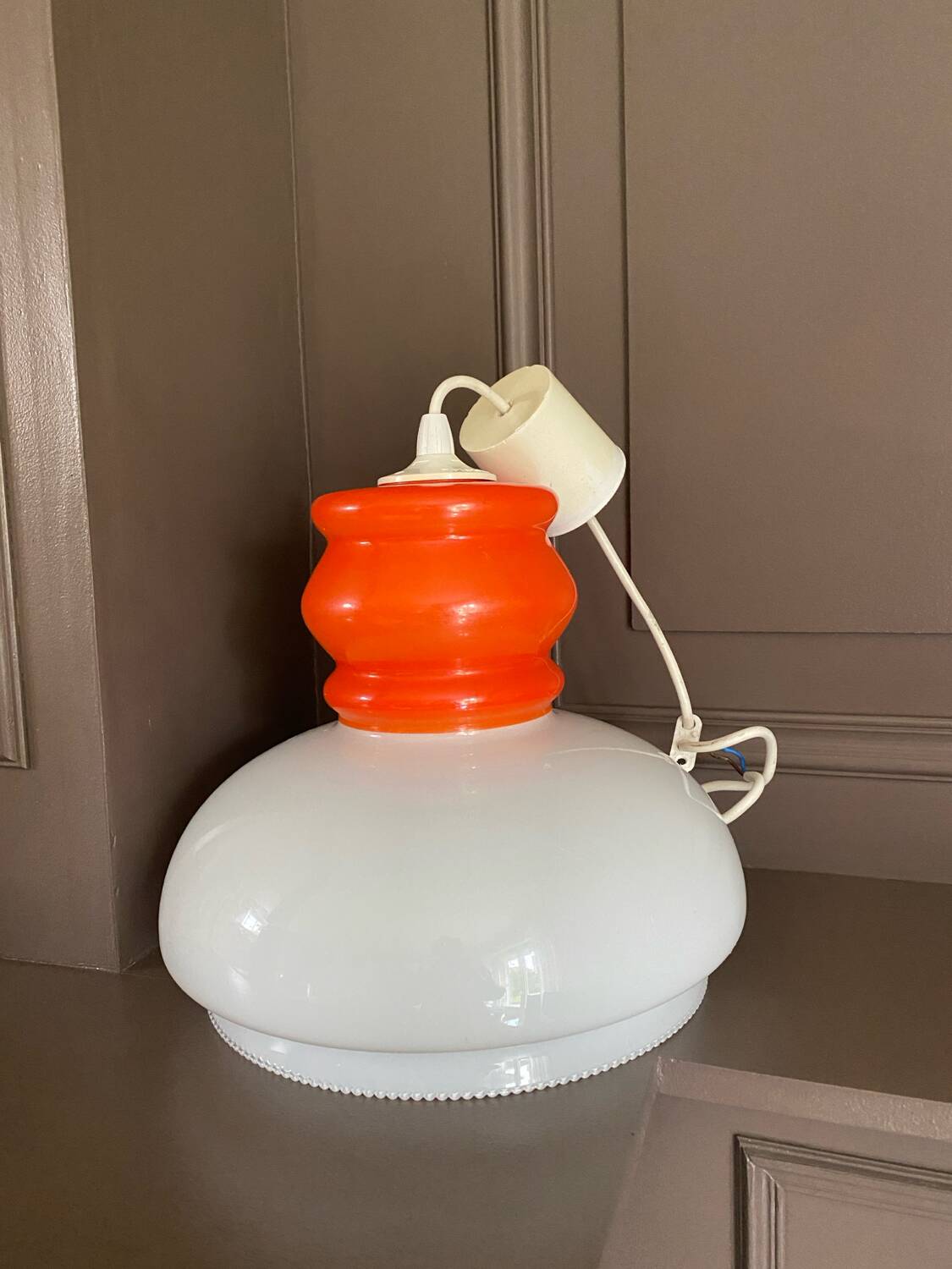 Vintage opaline pendant light