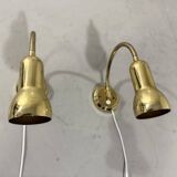 Brass flexible wall lamps, set of 2, 1960’s