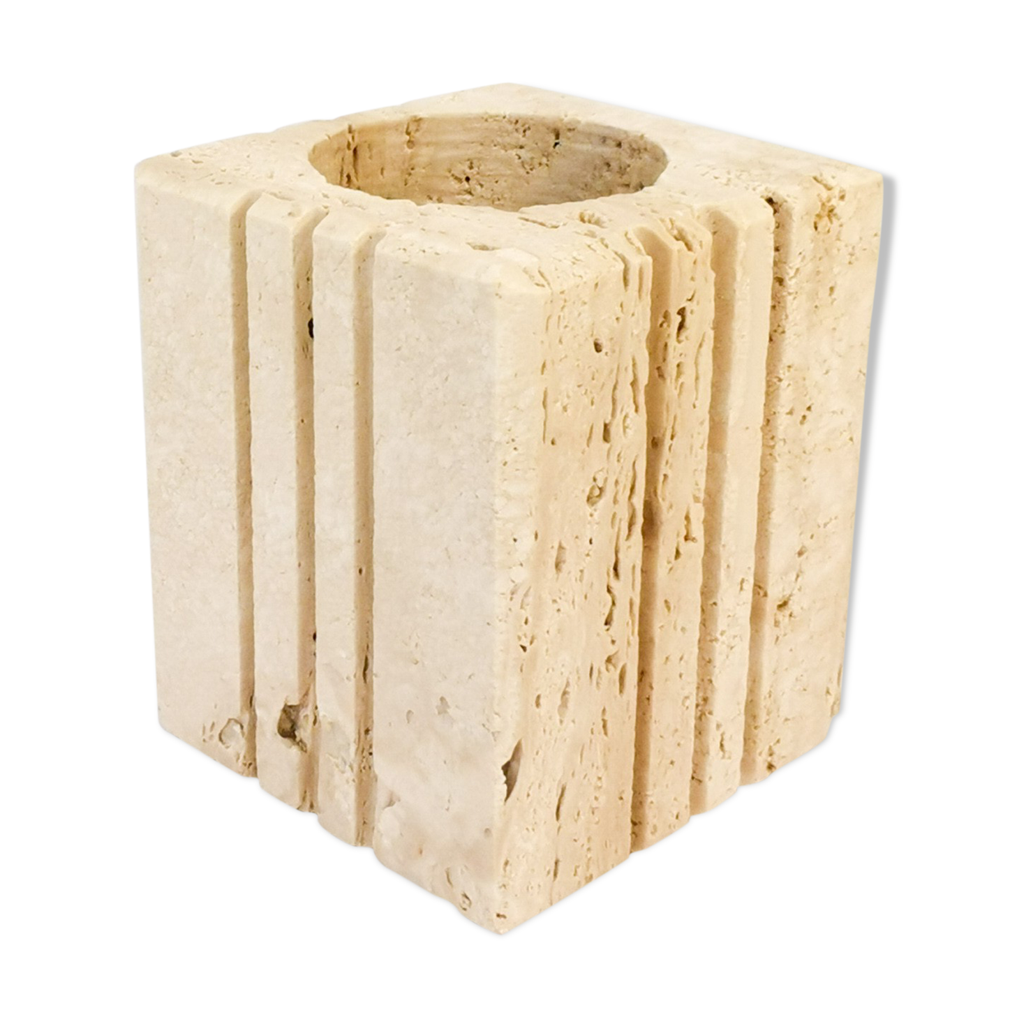 Pencil holder in travertine by Cerri Nestore, 1960