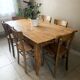 Large vintage farmhouse table from the 50s in solid wood (oak)