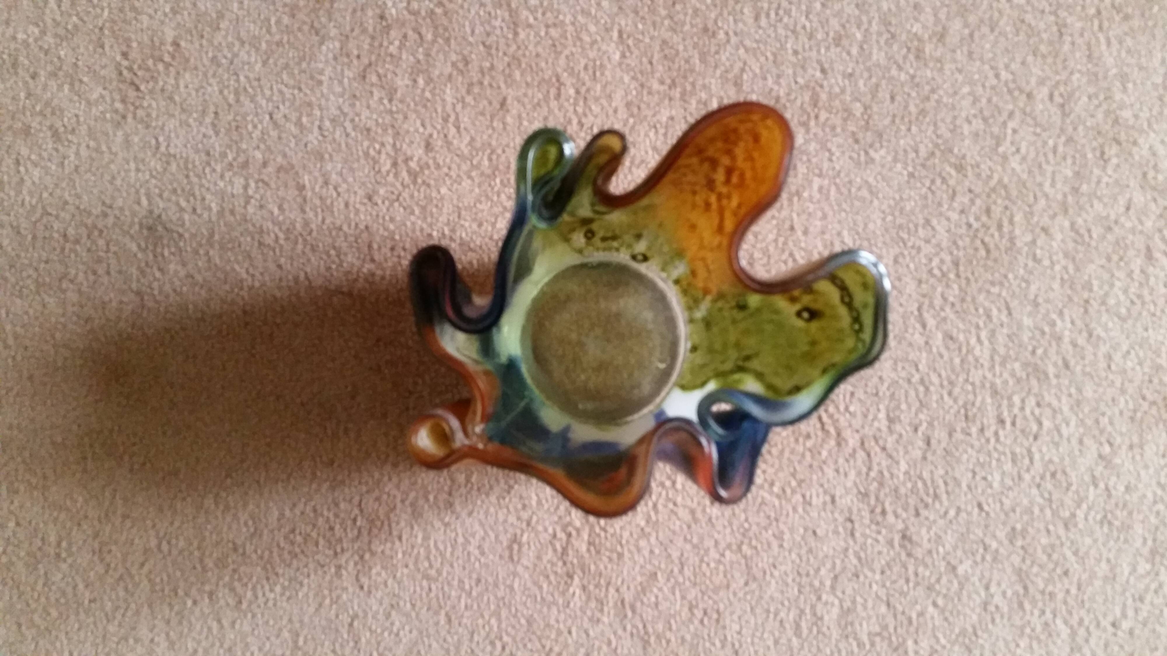Multicolored blown glass "handkerchief" vase