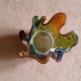 Vase "mouchoir" verre soufflé multicolore