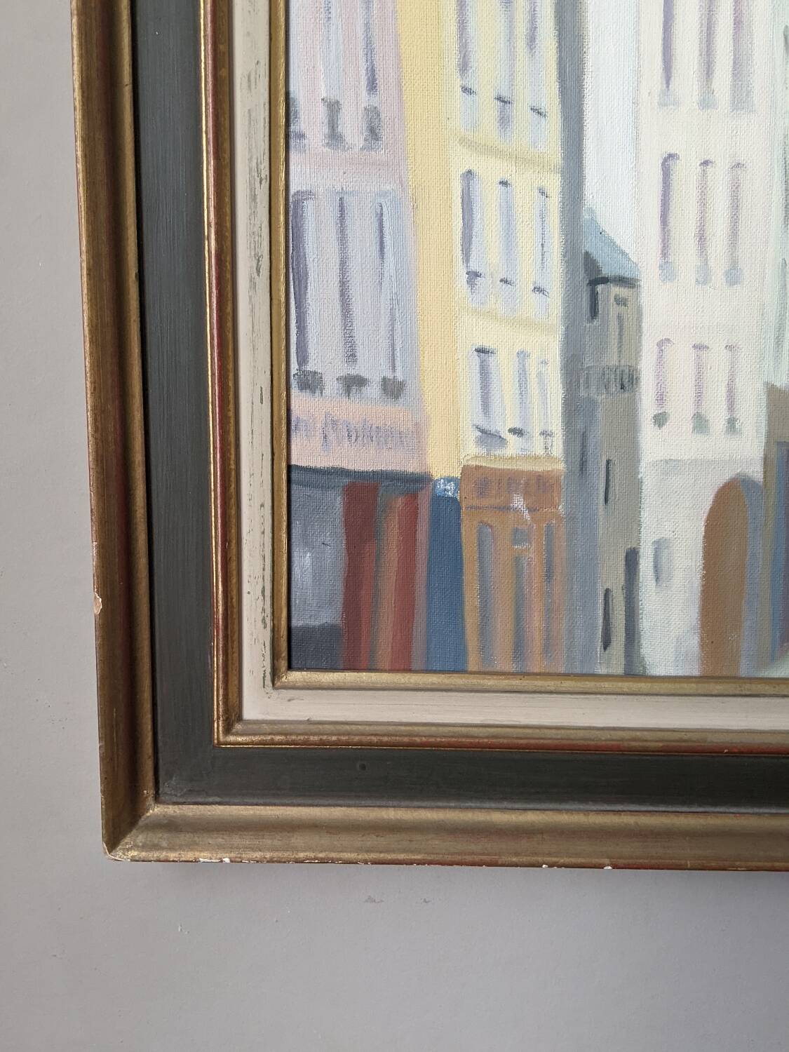 Oil on canvas street in Paris