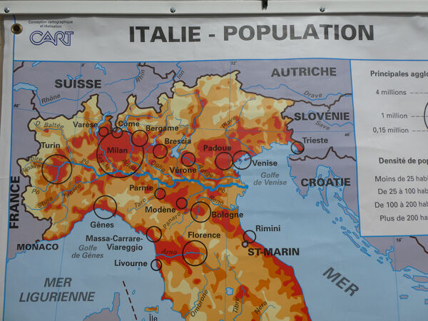 Carte scolaire vintage MDI Italie