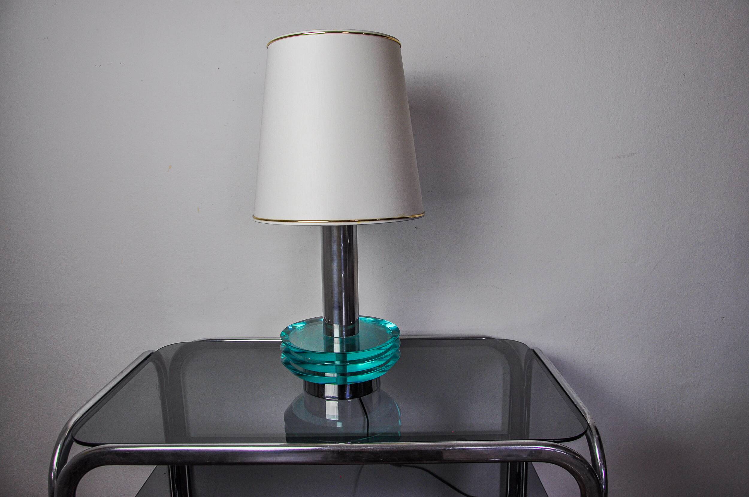 Lampe space-age par Zero Quattro, verre de murano bleu , Italie, 1970