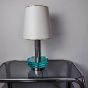 Space-age lamp by Zero Quattro, blue murano glass, Italy, 1970
