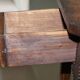 Antique Leather Studded Console Table in Gothic Pugin Style Restored