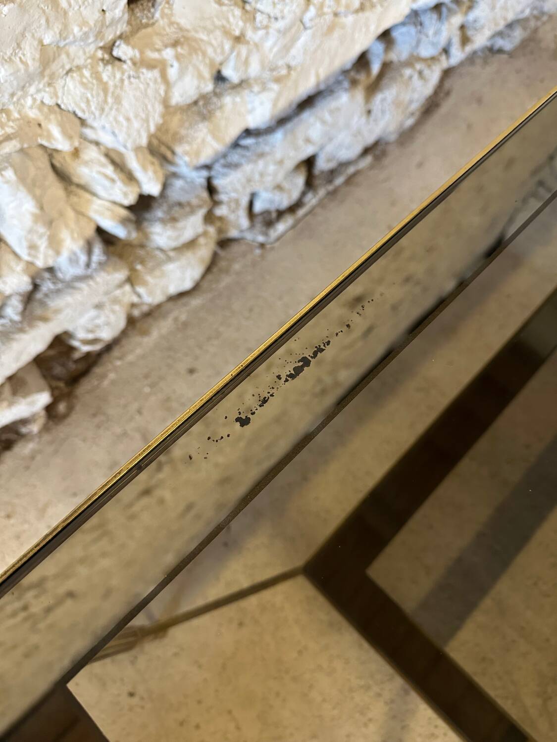 Vintage 1970s brass neoclassical style coffee table