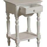 White bedside table