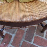 Pair of Provençal-style armchairs seaters in straw