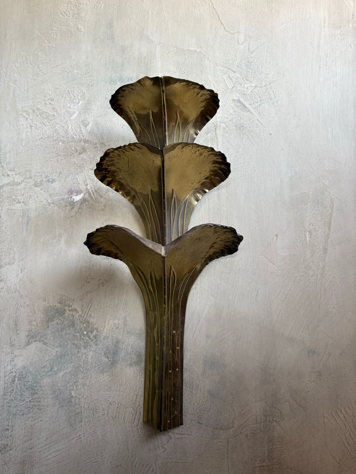 Rare wall sconce in brass – Tommaso Barbi style – 1970s