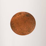 Scandinavian round bamboo and copper coffee table