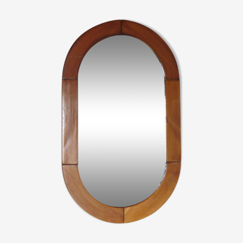 Oval pine mirror