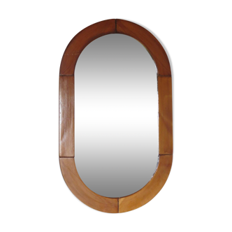 Oval pine mirror