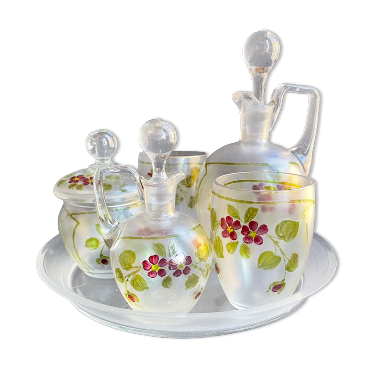 Non-selfish night service - art nouveau - hand-decorated satin blown crystal