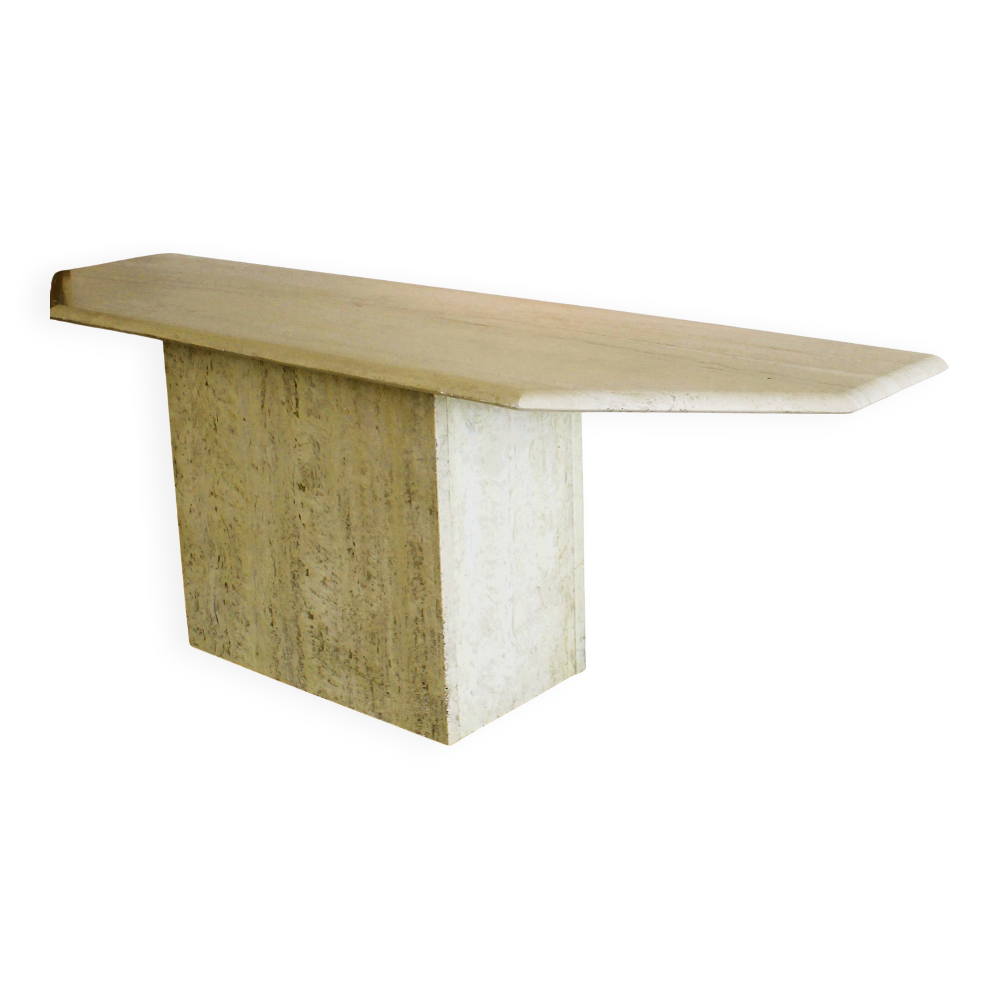 Very large travertine console, Italy, 1970s.