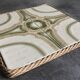 Ceramic tile trivet with vintage pattern woven wicker outline