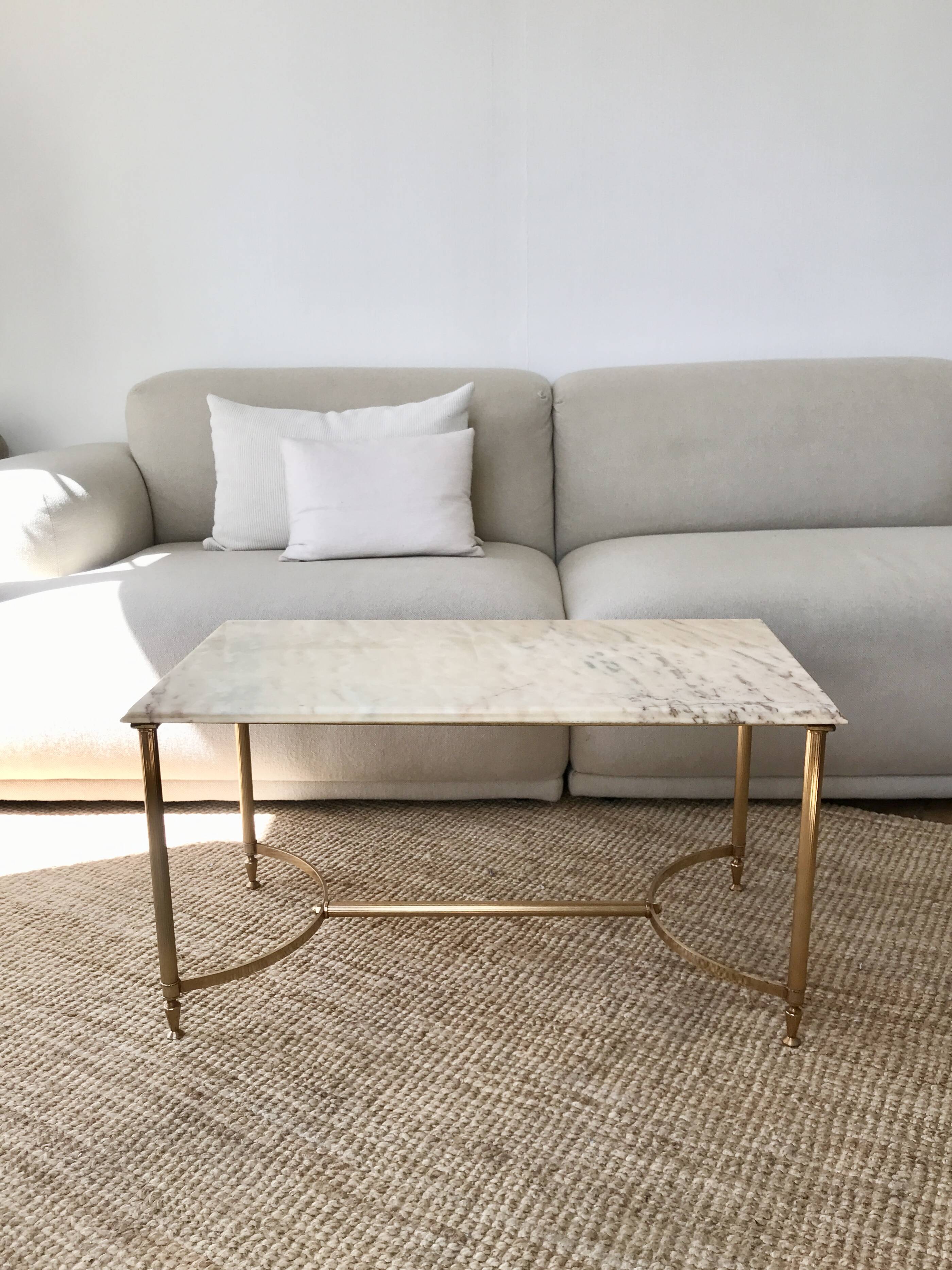 Brass and marble coffee table