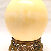 Ostrich egg on bronze foot beautiful deco pattern cabinet of curiosities
