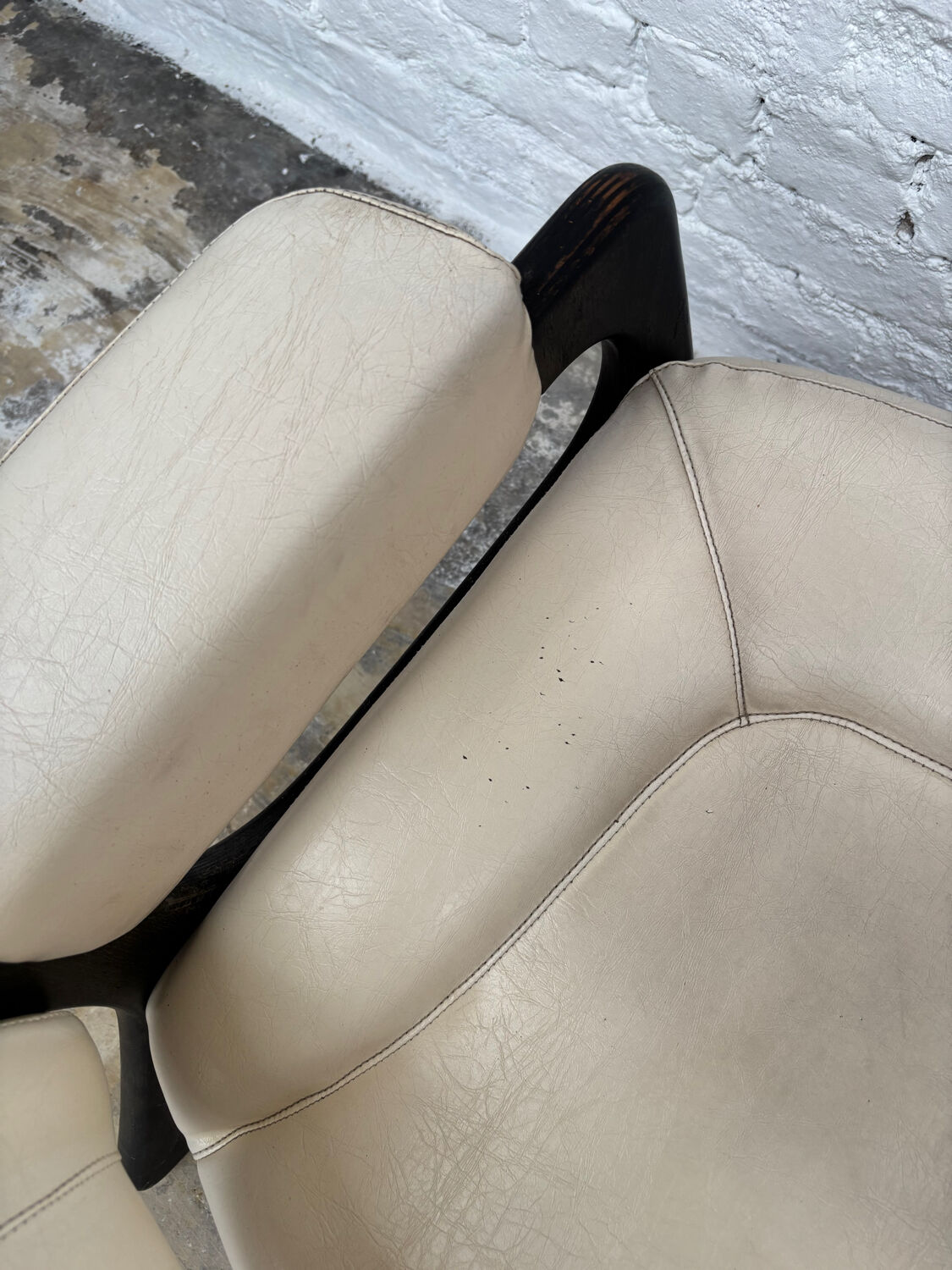 Set of two Baumann sled lounge chairs.