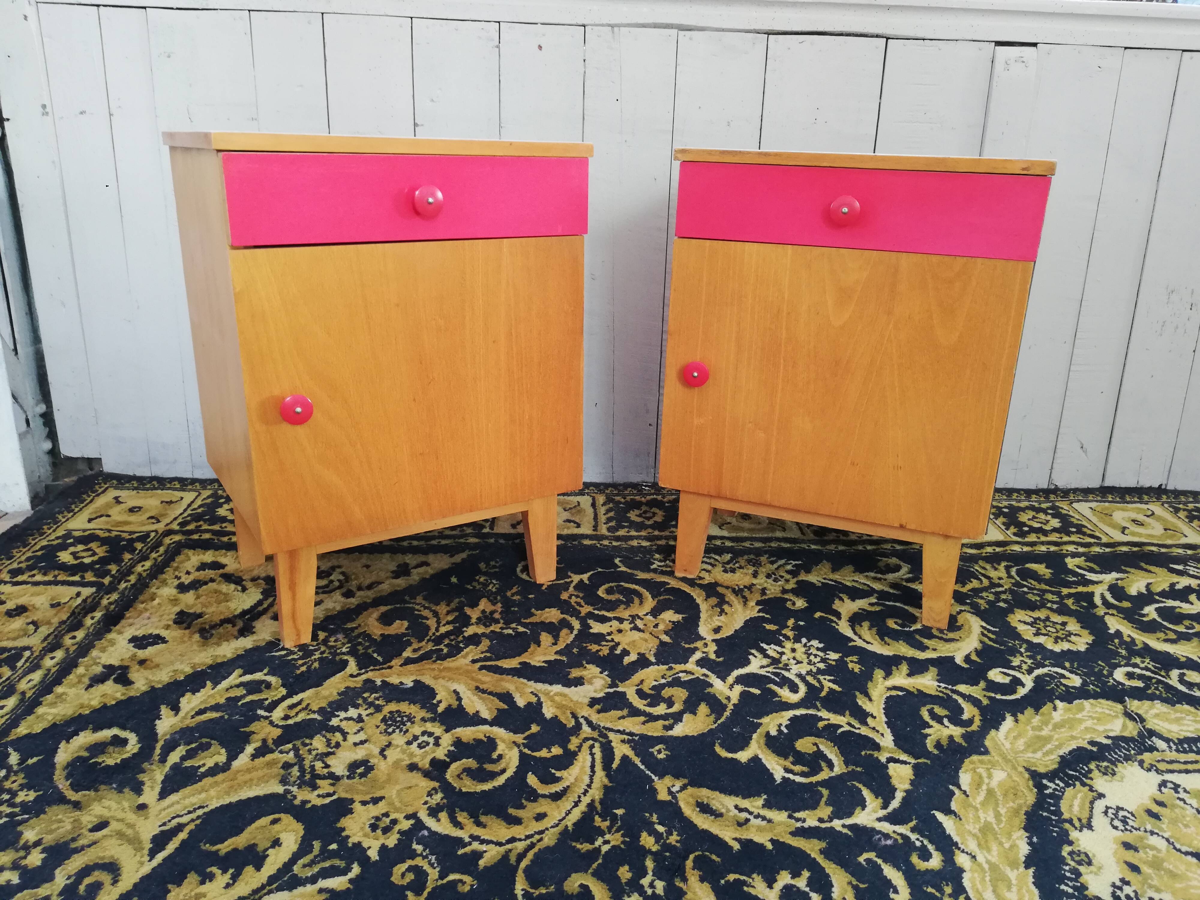 Pair of bedside tables, Czech