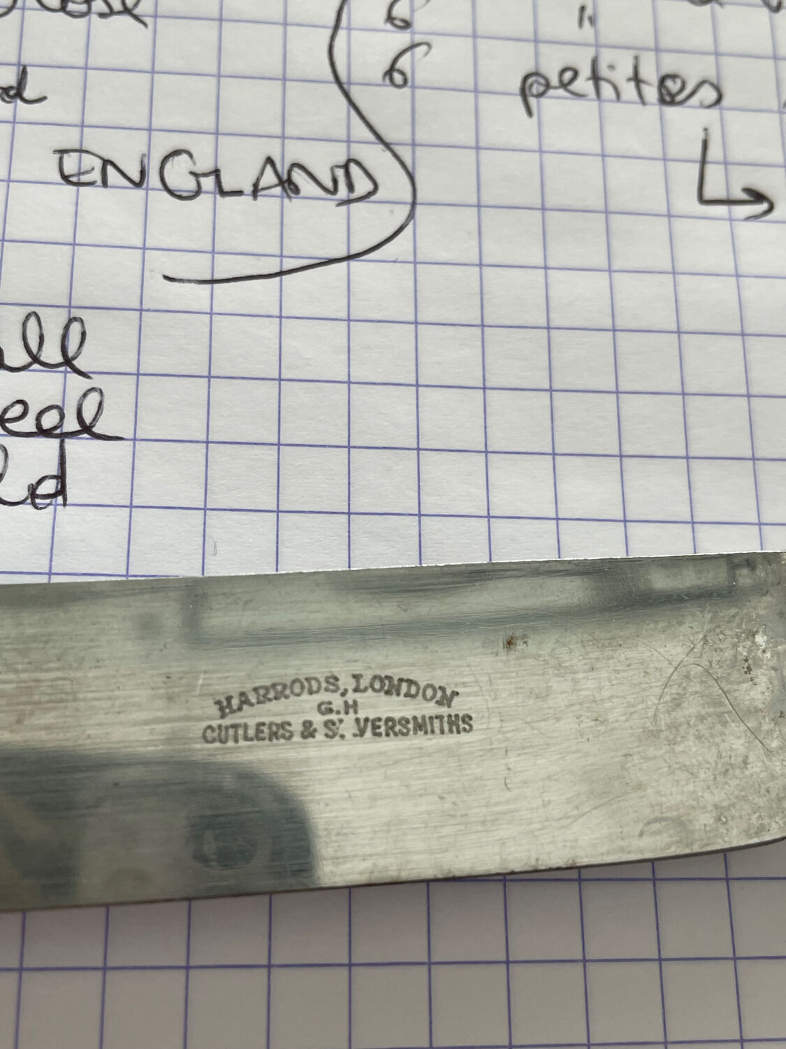 Vintage Harrods knife set - Sheffield steel - set of 6