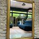 Antique mirror gilded with gold leaf 149cm mercury glass