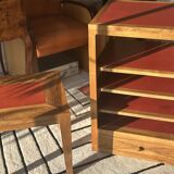 Coffee table in walnut with a tadelakt top.