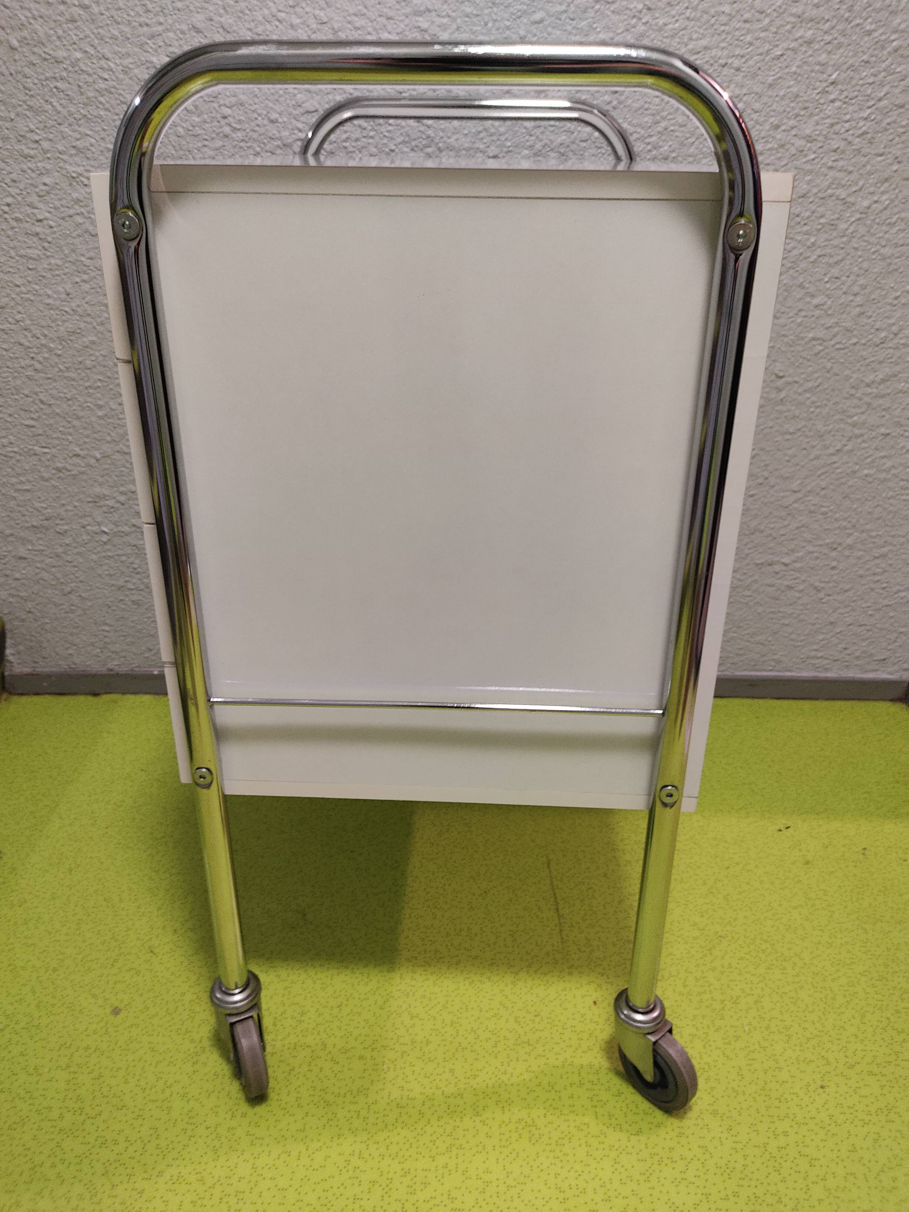 Medical trolley stainless steel, white lacquered 4 drawers