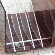 Table plexiglass magazine rack and range Michel Dumas for Roche Bobois vintage vinyl